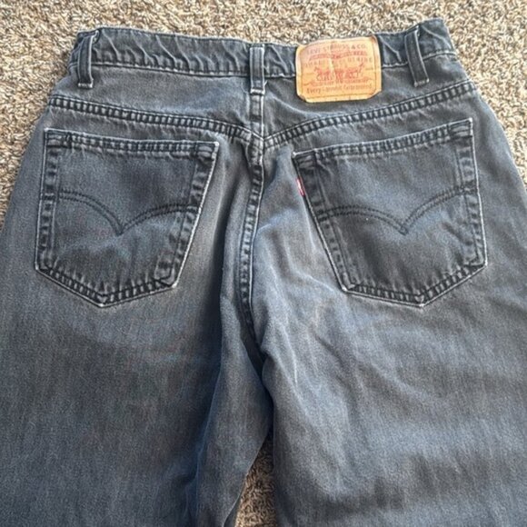 Vintage Levis Euro Wide Leg 32 x 35 Faded Black Jeans - Picture 8 of 12